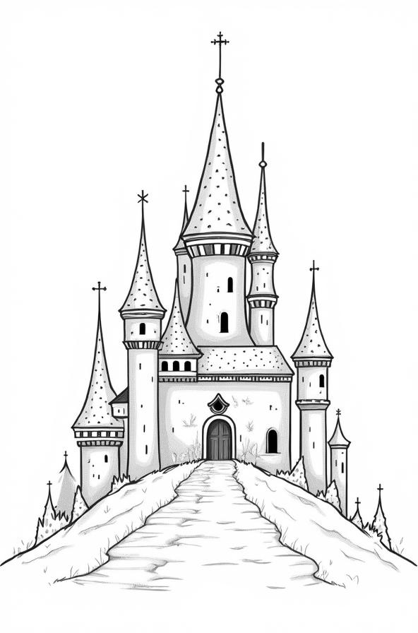 Castle-Towers-Printable-Sketch