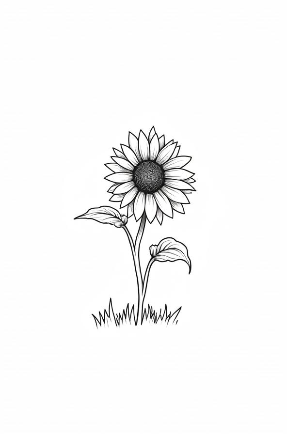 Sunflower-Garden-Printable-Sketch